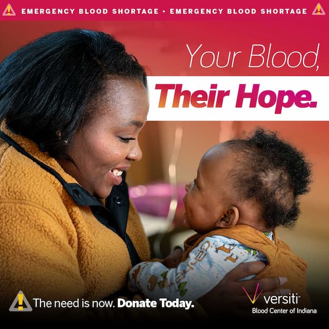 Your Blood - Their Hope. Emergency Blood Shortage - Donate Today!