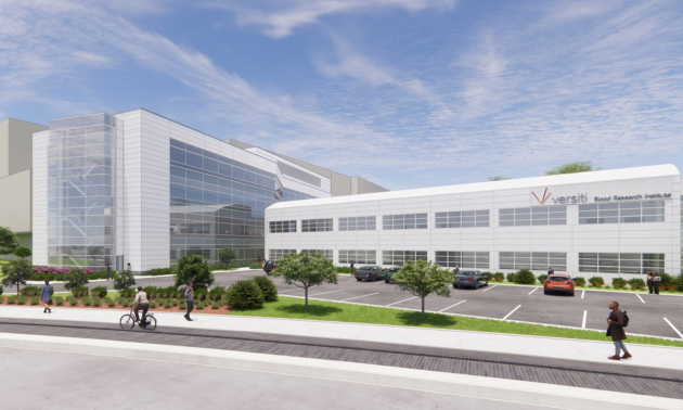 Architectural rendering of the new Versiti Blood Research expansion.