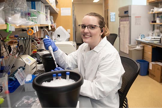Researcher conducting research.